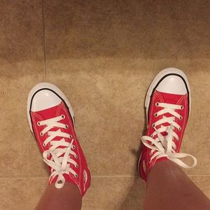 Red high top Converse